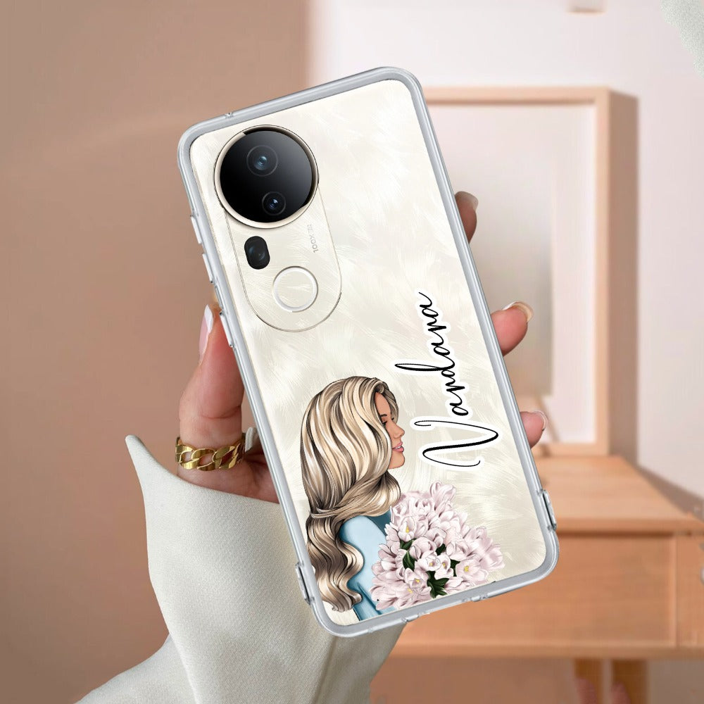 Stylish Girl Customize Transparent Silicon Case For Vivo