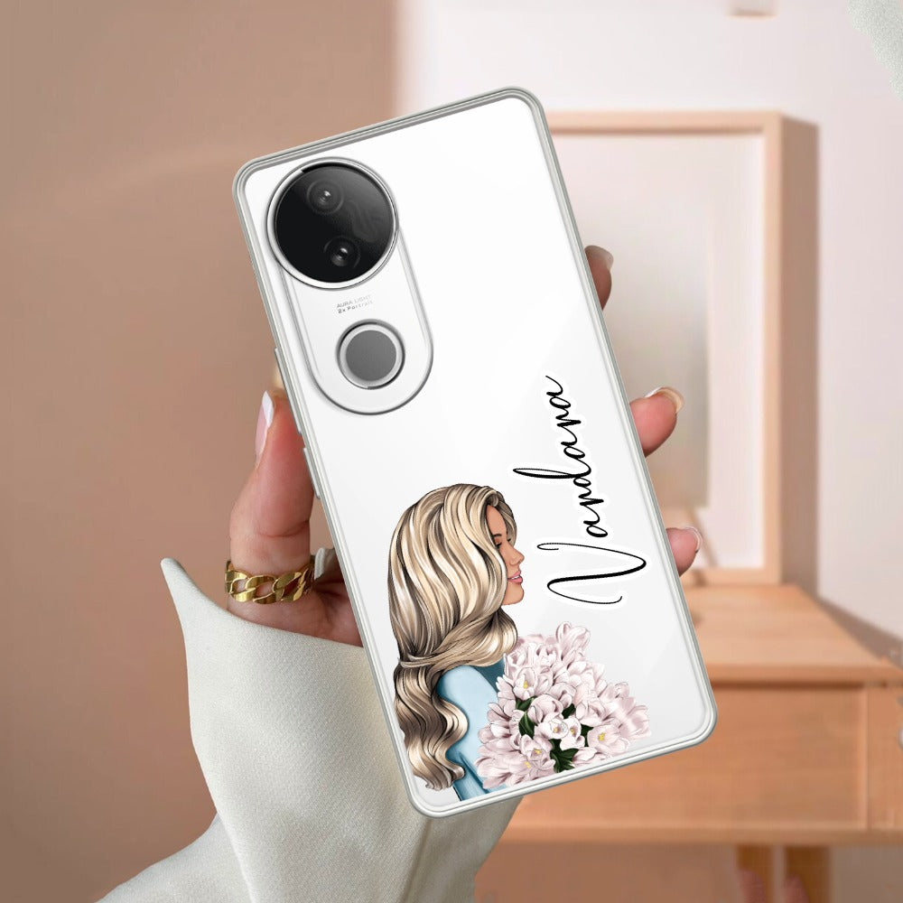 Stylish Girl Customize Transparent Silicon Case For Vivo