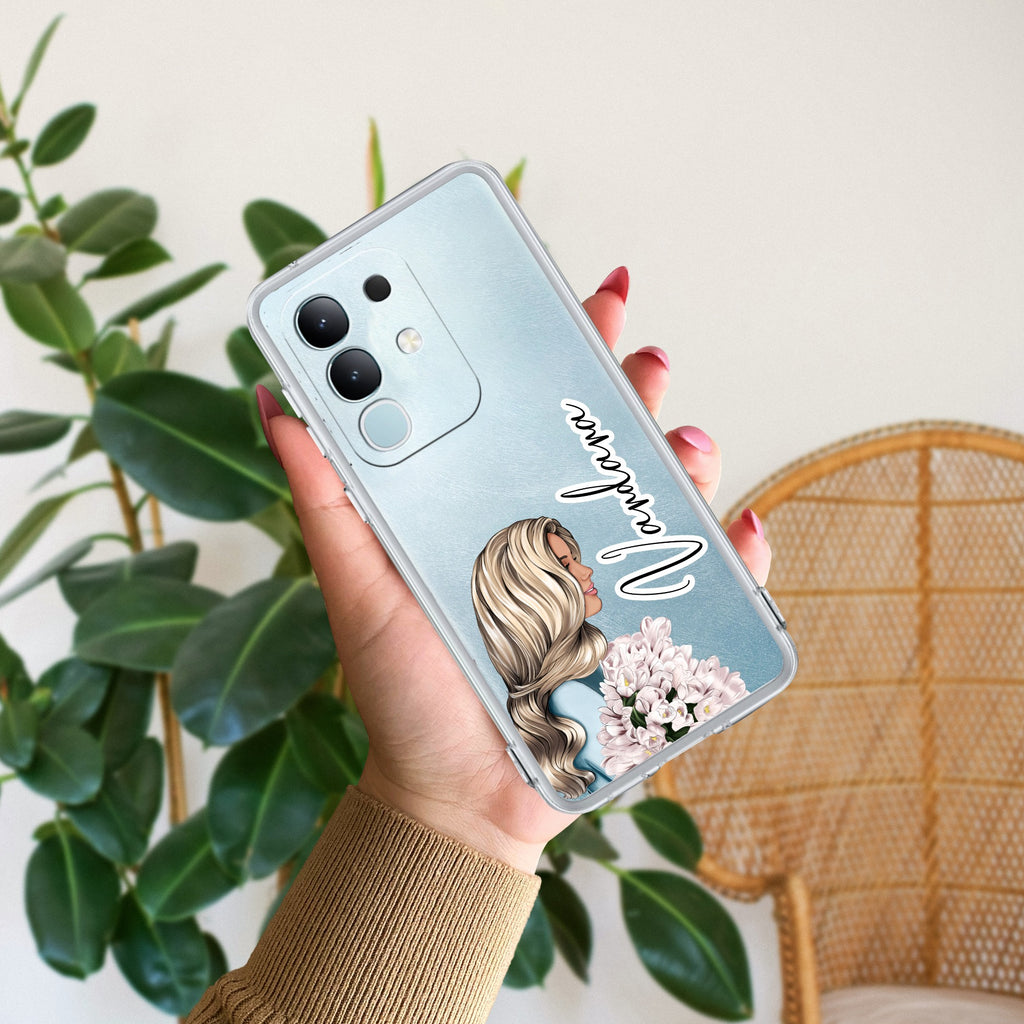 Stylish Girl Customize Transparent Silicon Case For Vivo T4x 5G
