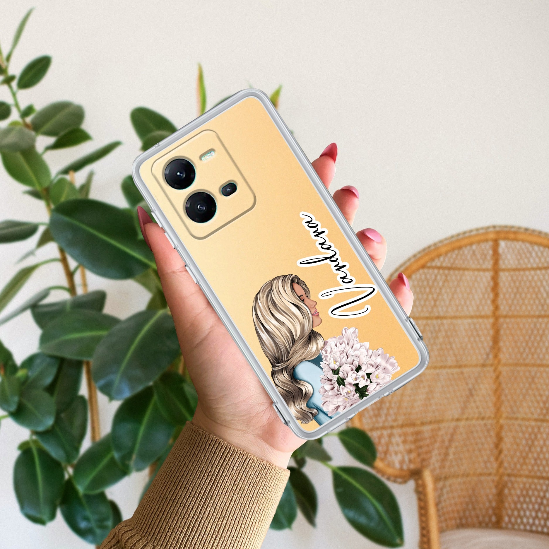 Stylish Girl Customize Transparent Silicon Case For Vivo V25