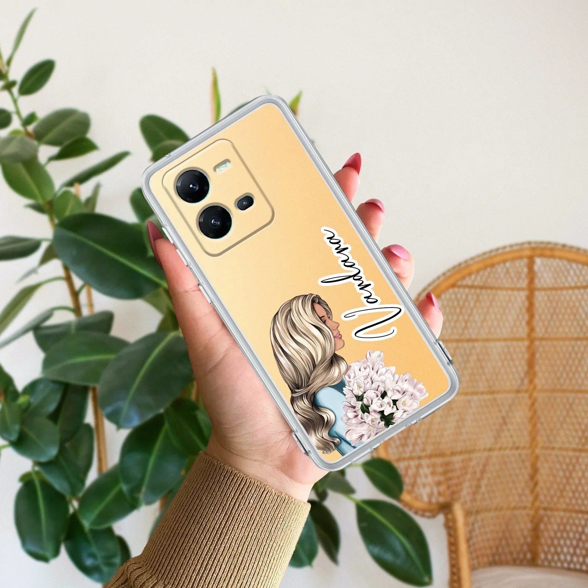 Stylish Girl Customize Transparent Silicon Case For Vivo V27 5G / Vivo V27 Pro 5G