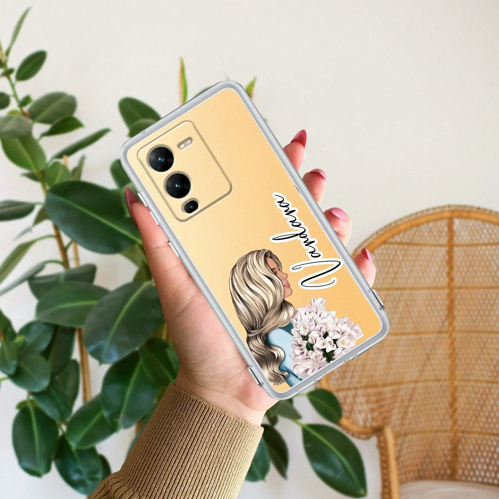 Stylish Girl Customize Transparent Silicon Case For Vivo V25 Pro 5G
