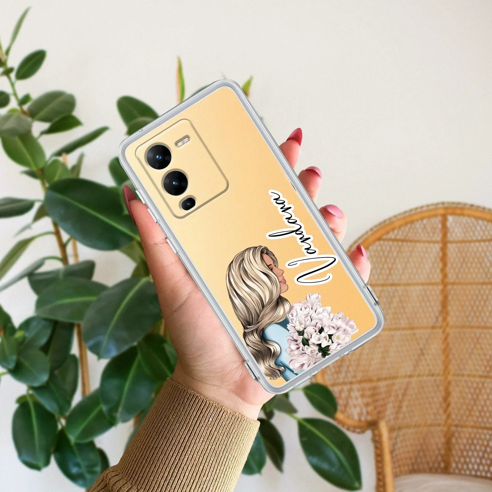 Stylish Girl Customize Transparent Silicon Case For Vivo V25 Pro 5G