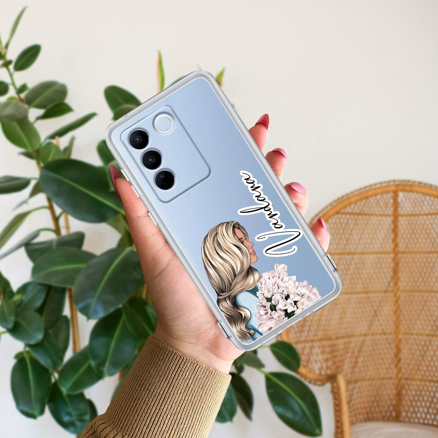 Stylish Girl Customize Transparent Silicon Case For Vivo