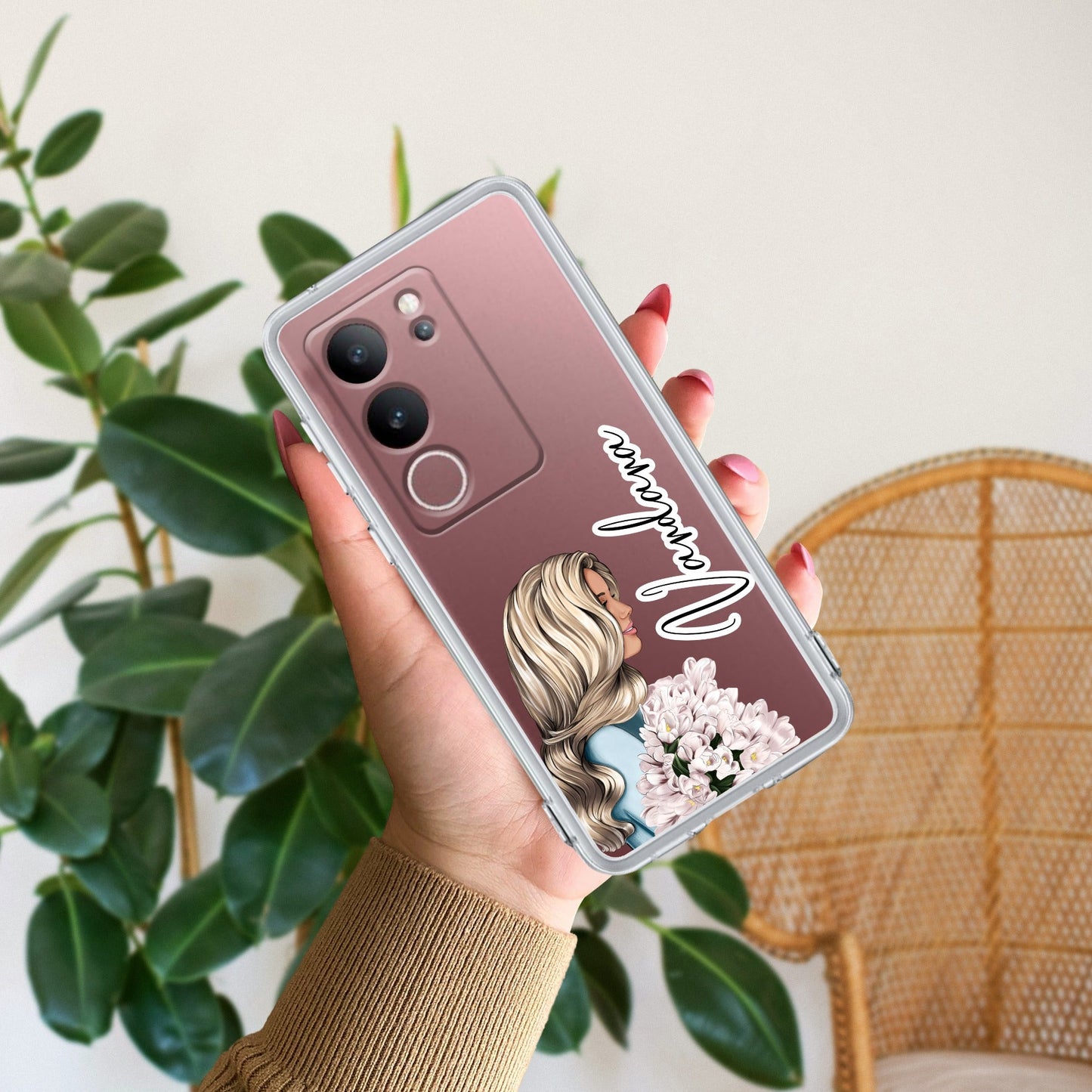 Stylish Girl Customize Transparent Silicon Case For Vivo