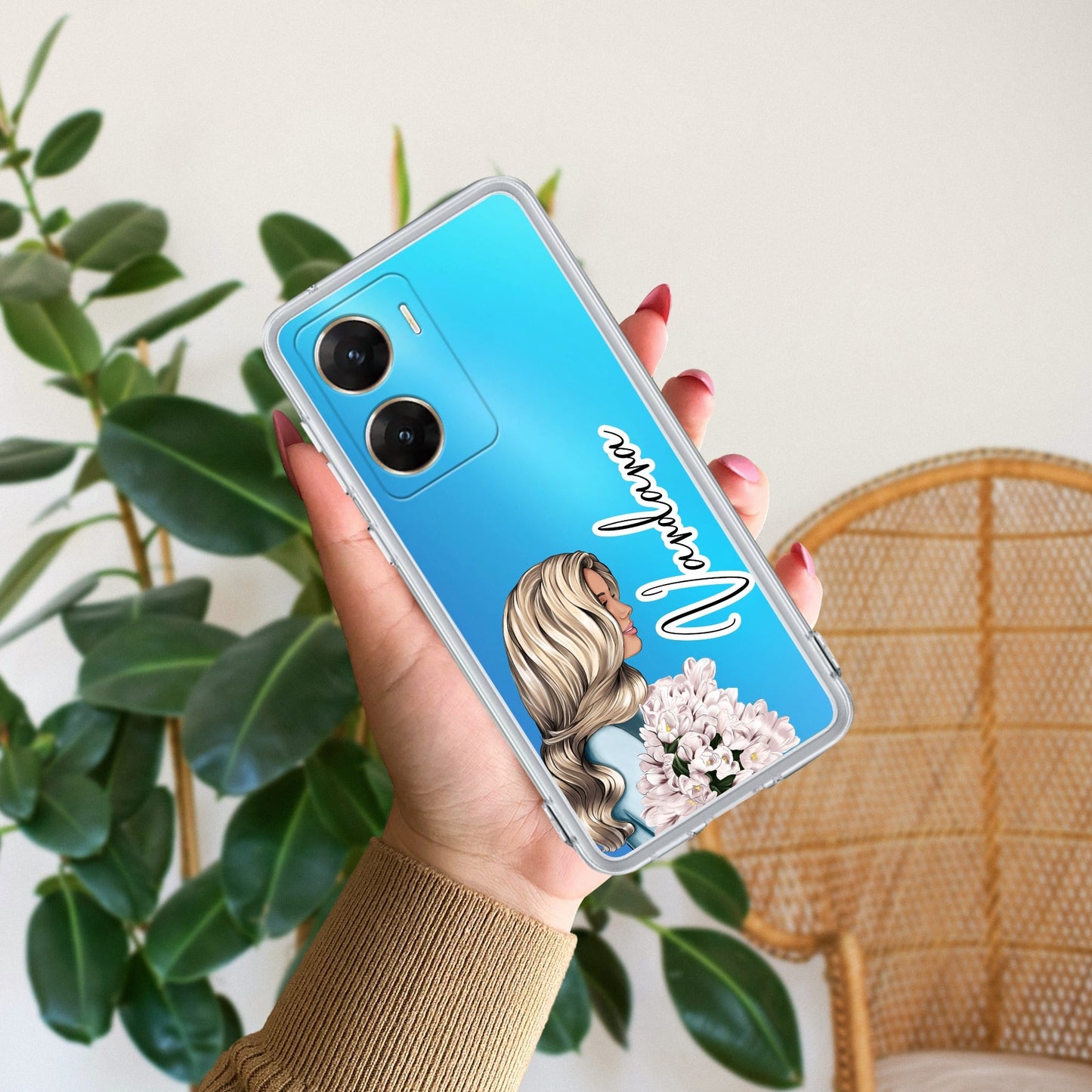 Stylish Girl Customize Transparent Silicon Case For Vivo