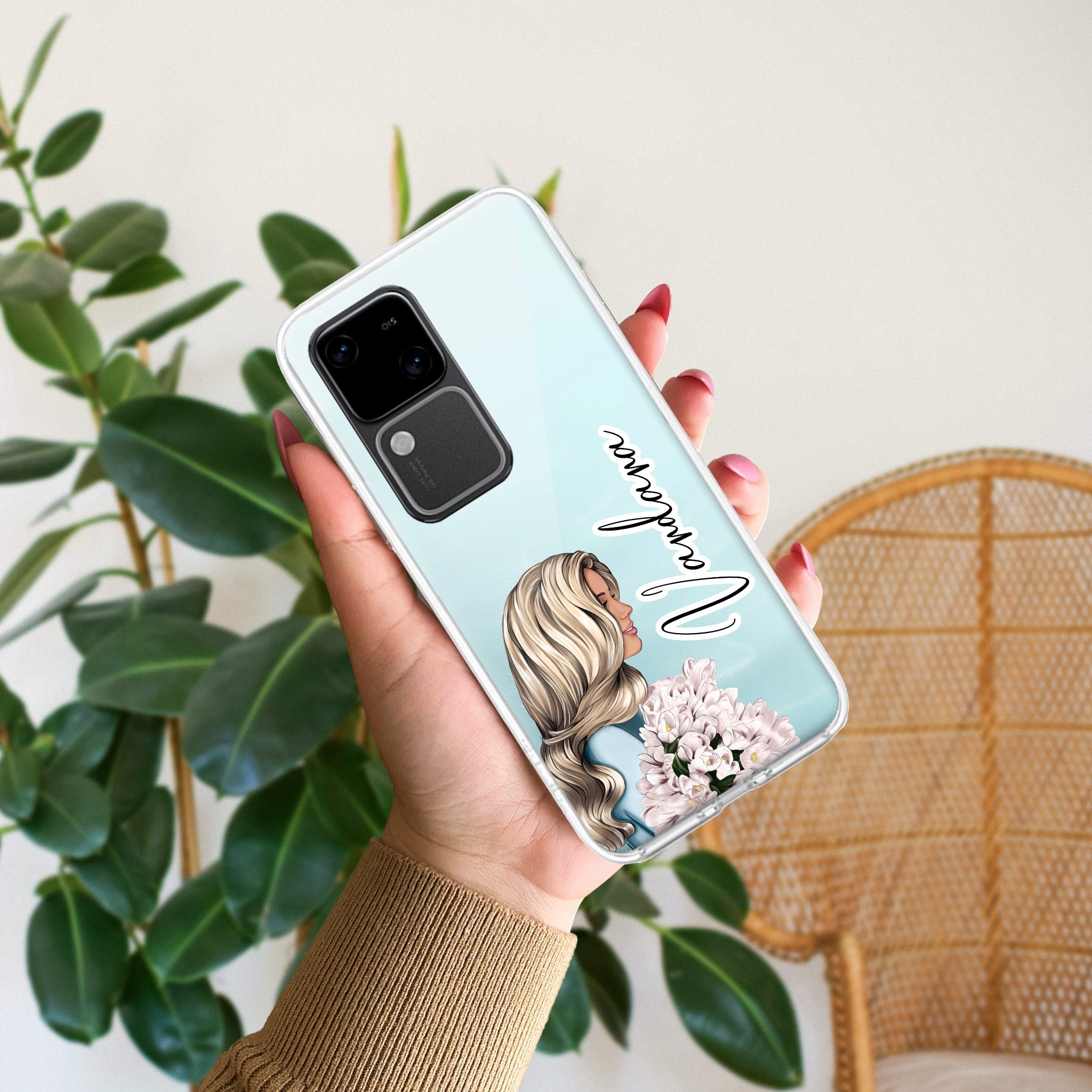 Stylish Girl Customize Transparent Silicon Case For Vivo V30 5G