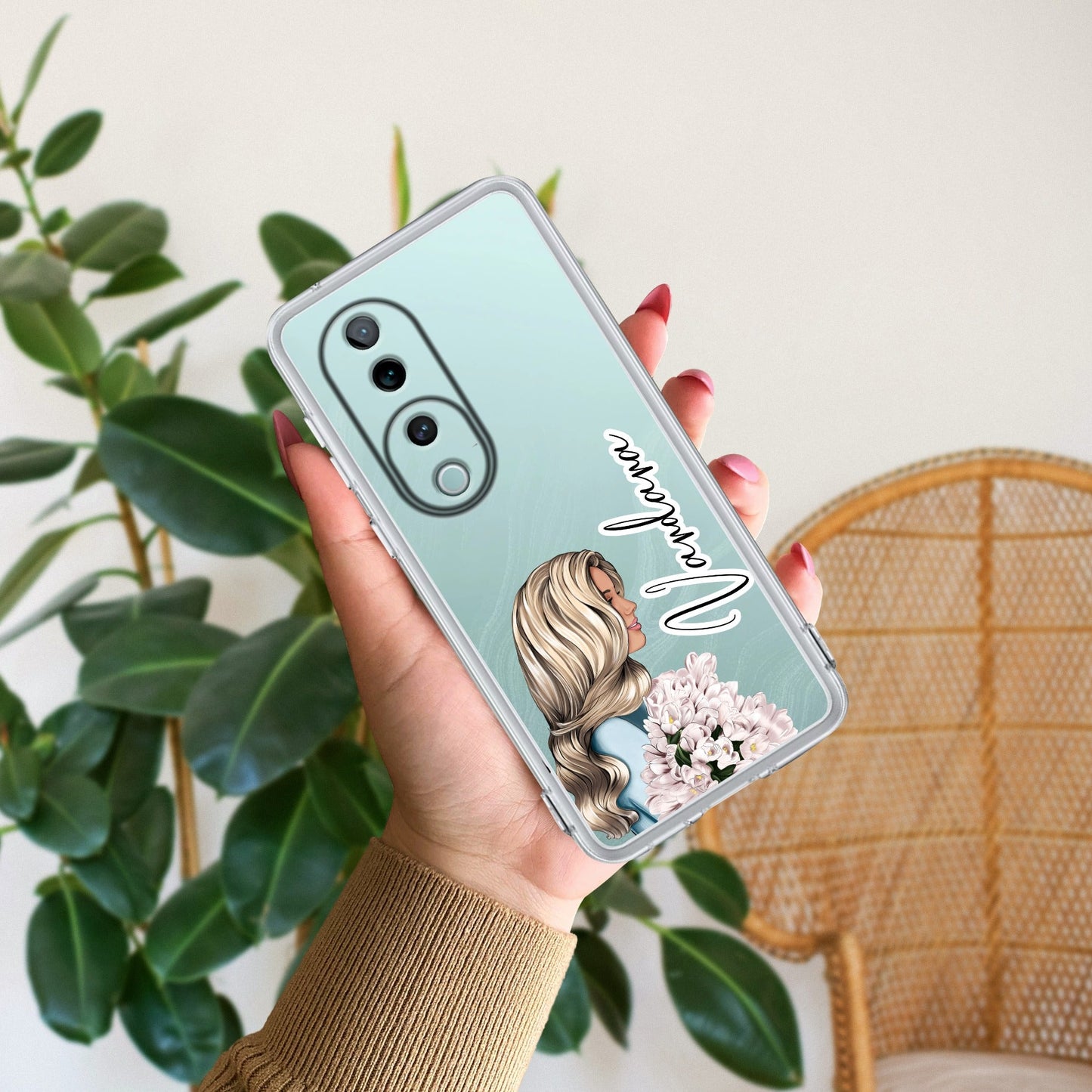 Stylish Girl Customize Transparent Silicon Case For Vivo