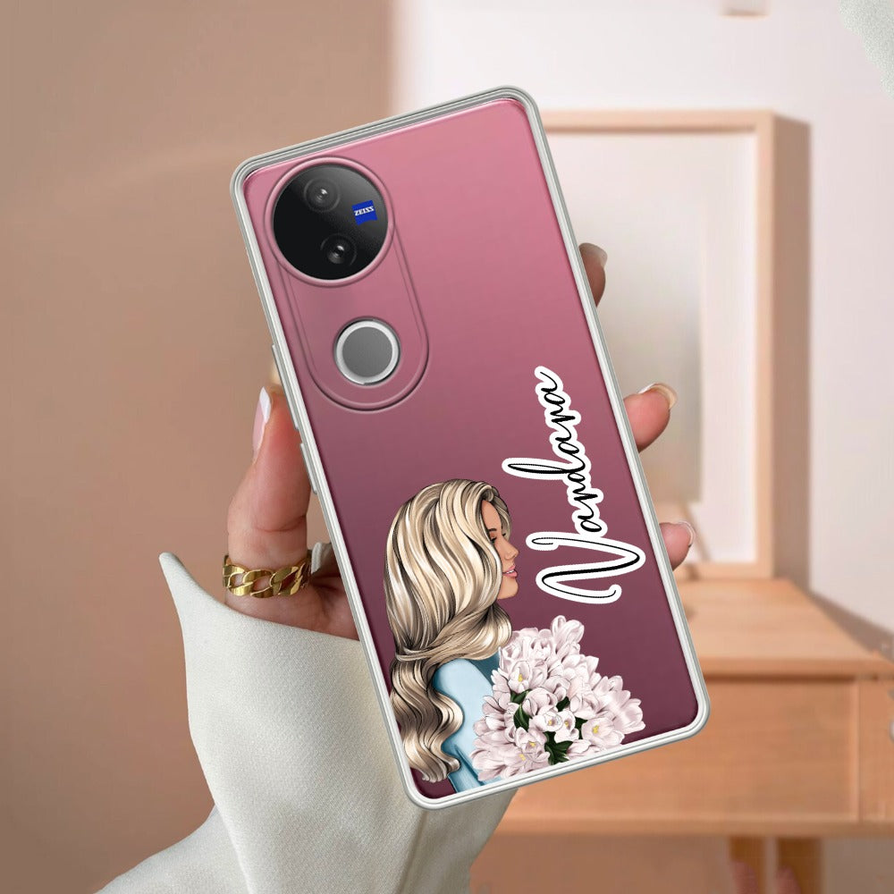 Stylish Girl Customize Transparent Silicon Case For Vivo