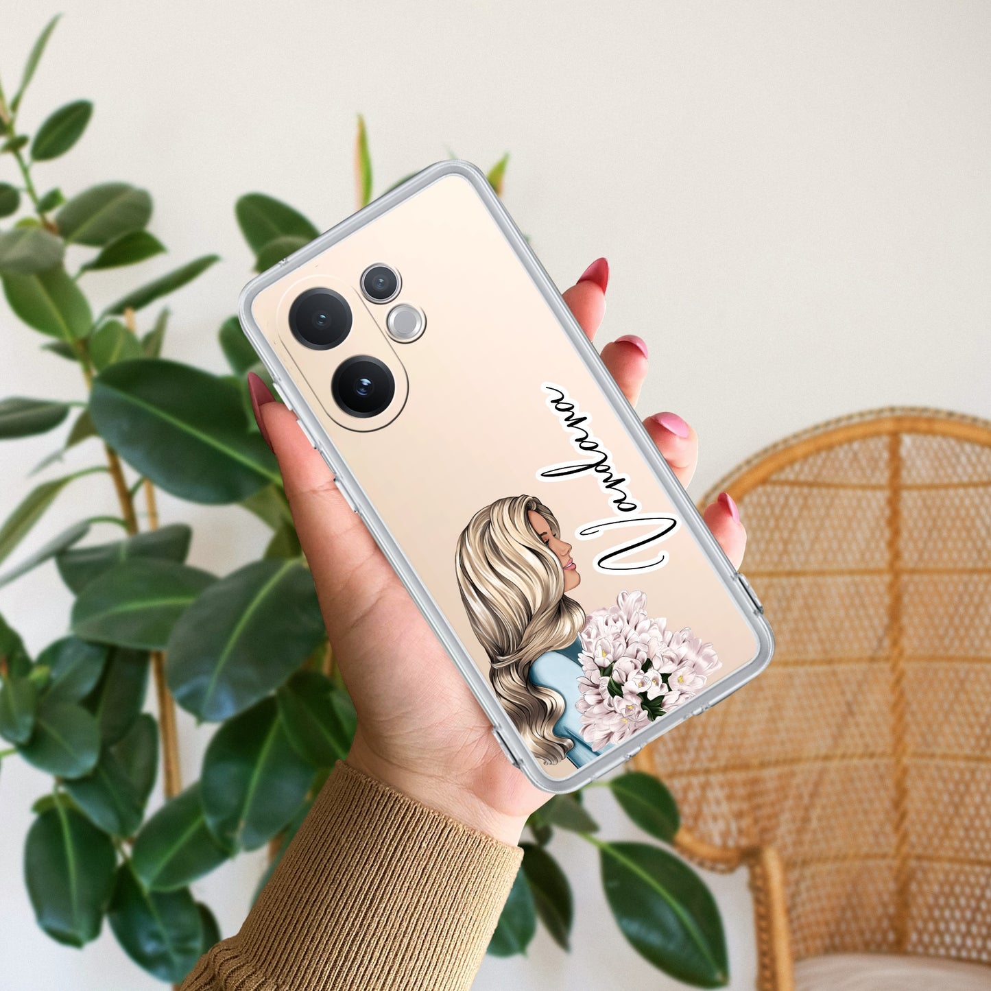 Stylish Girl Customize Transparent Silicon Case For Vivo
