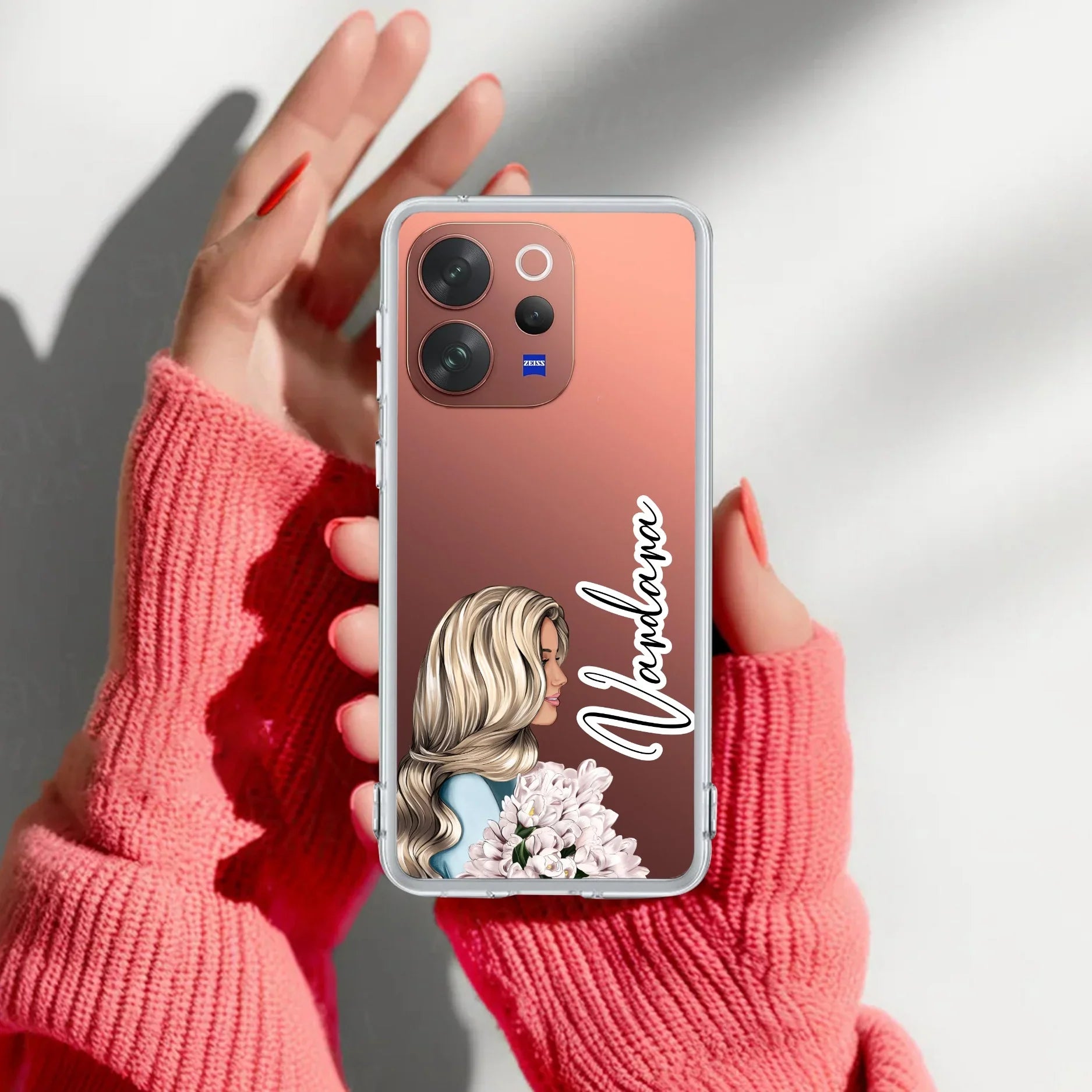 Stylish Girl Customize Transparent Silicon Case For Vivo