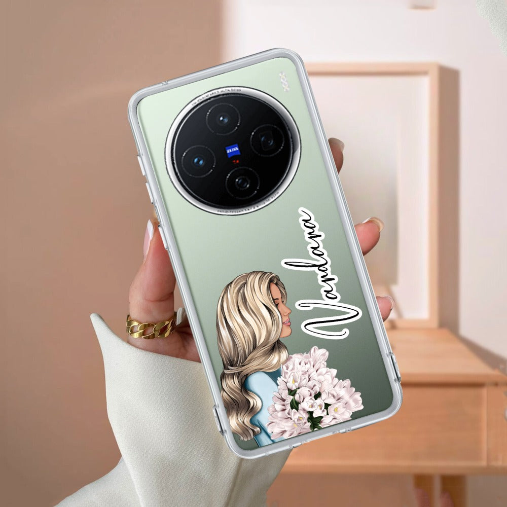 Stylish Girl Customize Transparent Silicon Case For Vivo