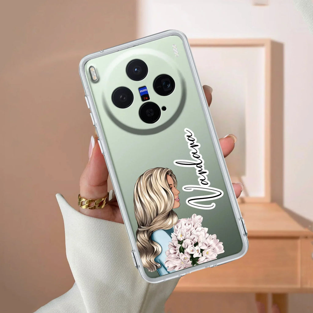 Stylish Girl Customize Transparent Silicon Case For Vivo V40 Pro 5G
