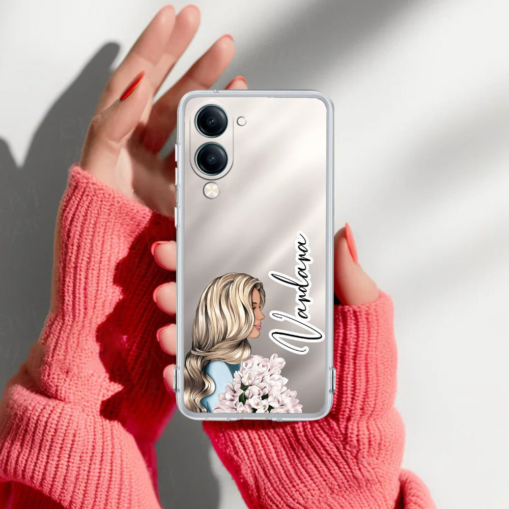 Stylish Girl Customize Transparent Silicon Case For Vivo