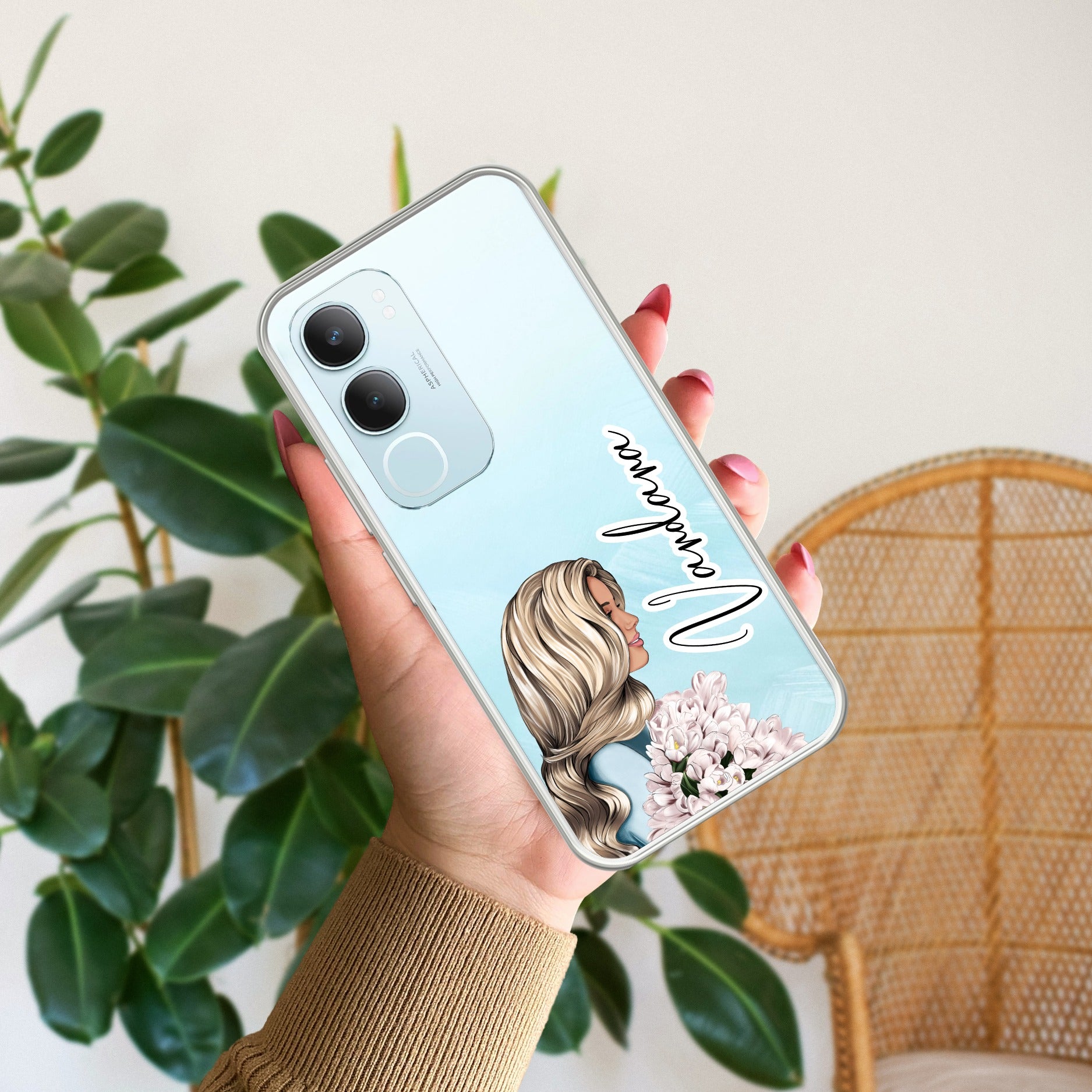 Stylish Girl Customize Transparent Silicon Case For Vivo Y29 5G