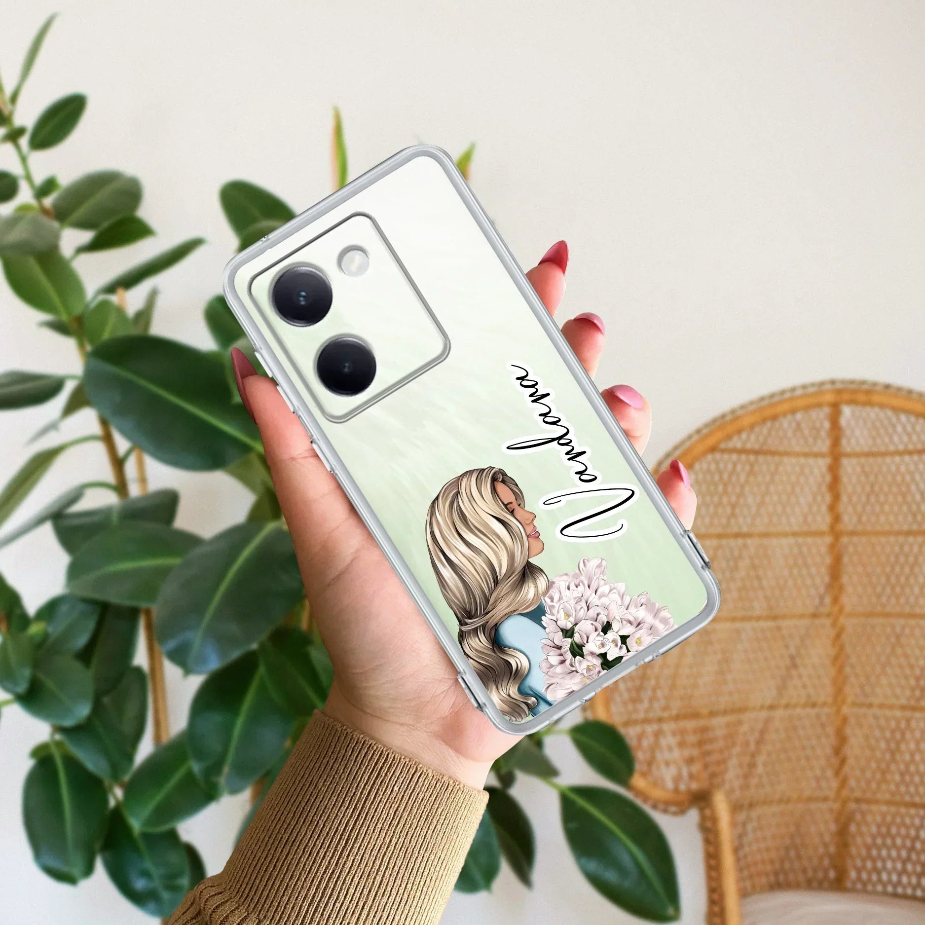 Stylish Girl Customize Transparent Silicon Case For Vivo V40 5G