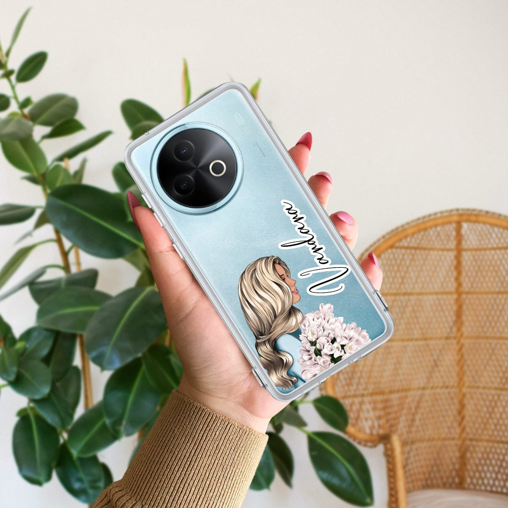 Stylish Girl Customize Transparent Silicon Case For Vivo