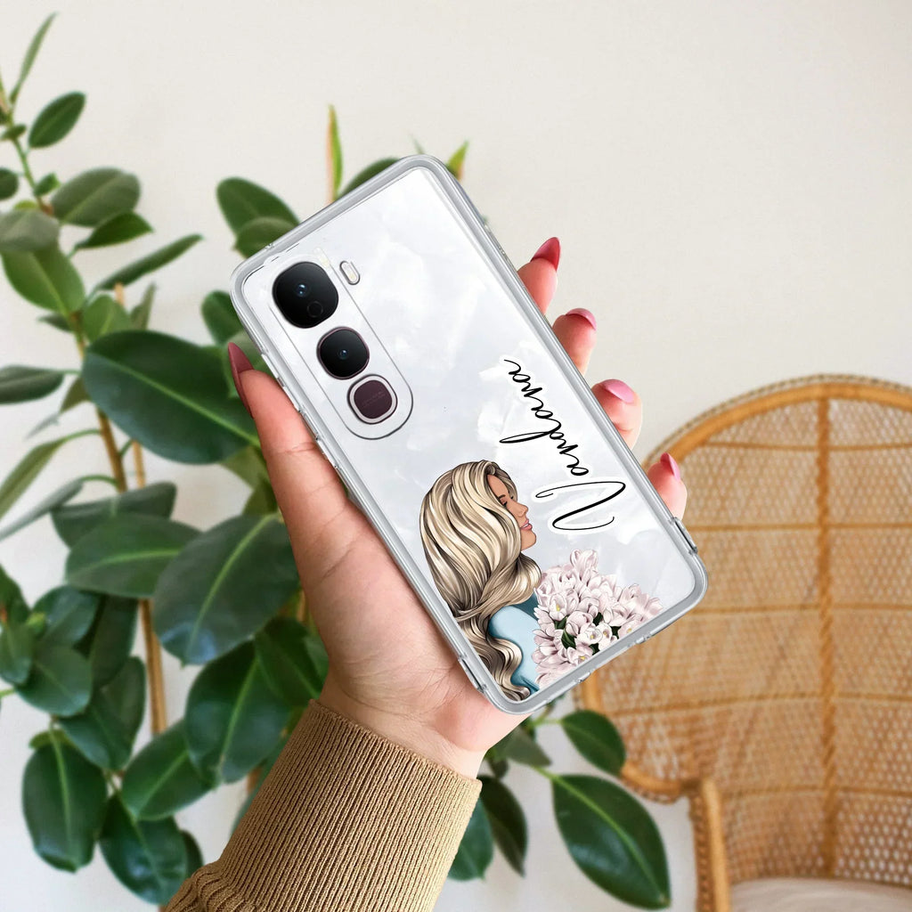 Stylish Girl Customize Transparent Silicon Case For Vivo Y58 5G