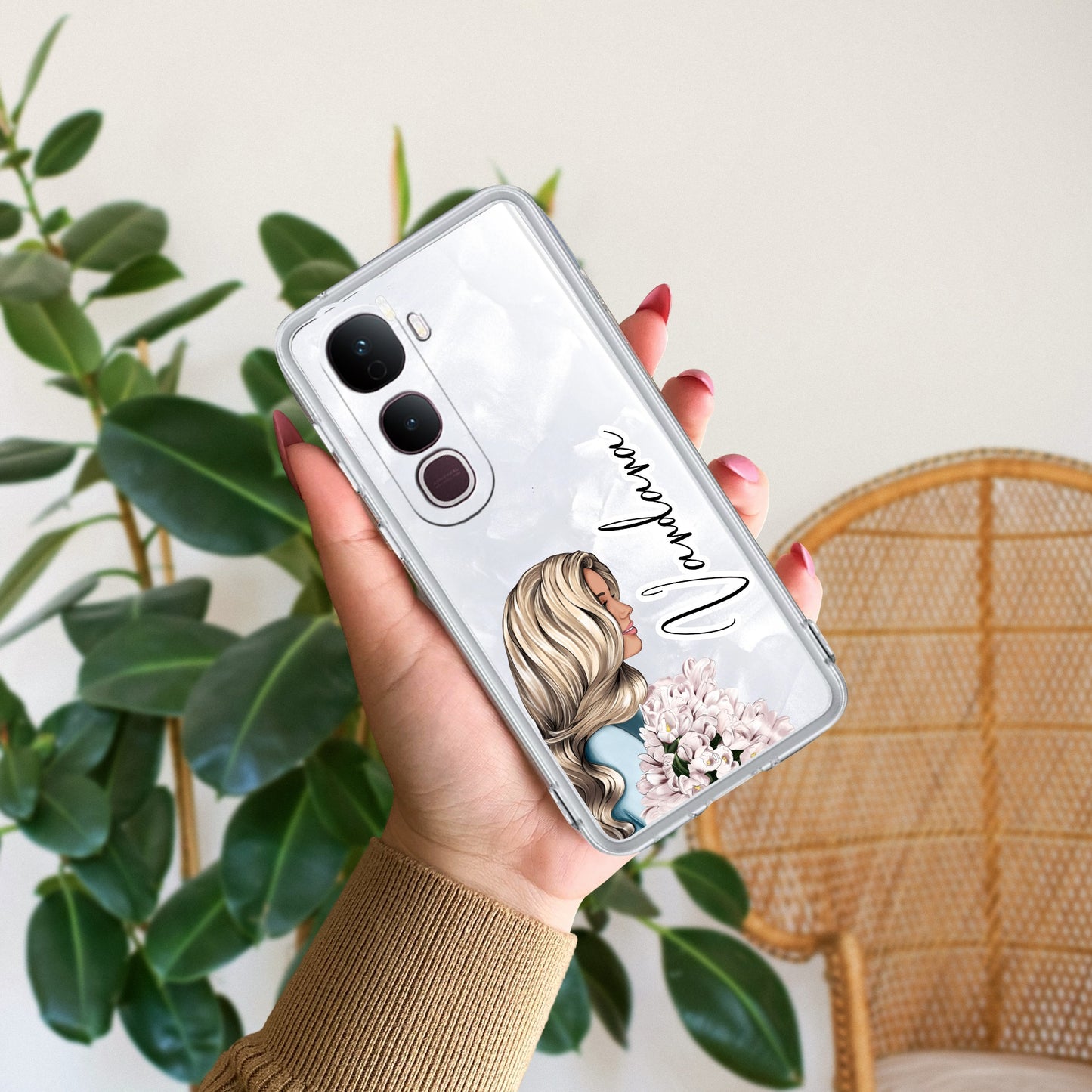 Stylish Girl Customize Transparent Silicon Case For Vivo