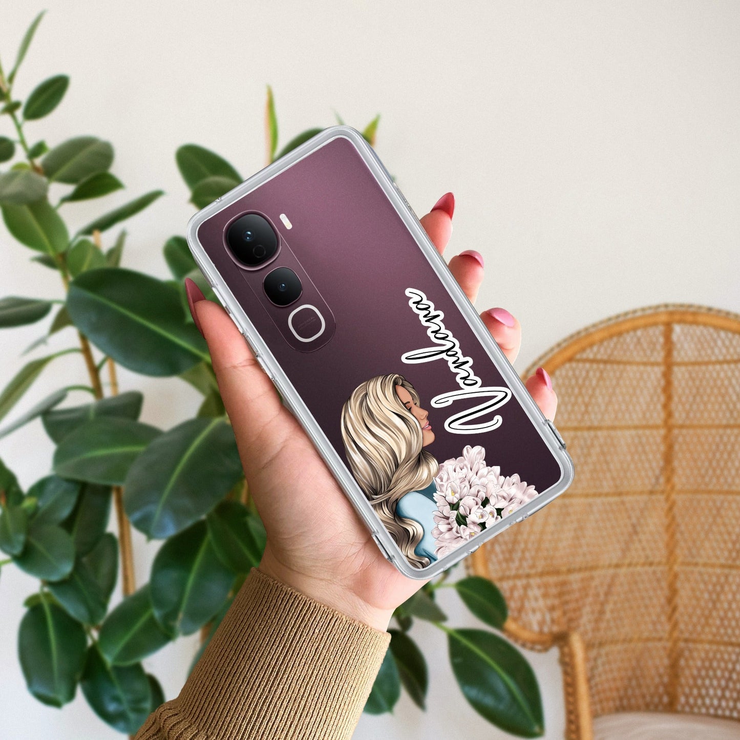 Stylish Girl Customize Transparent Silicon Case For Vivo