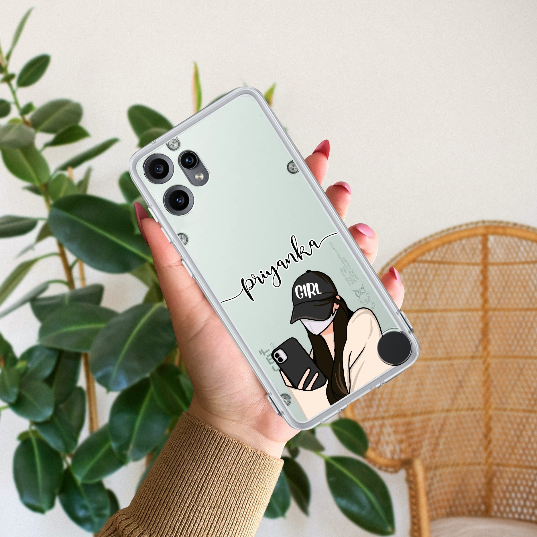 Stylish Girl With Cap Customize Anti Yellow Case For CMF by Nothing Phone 2 Pro