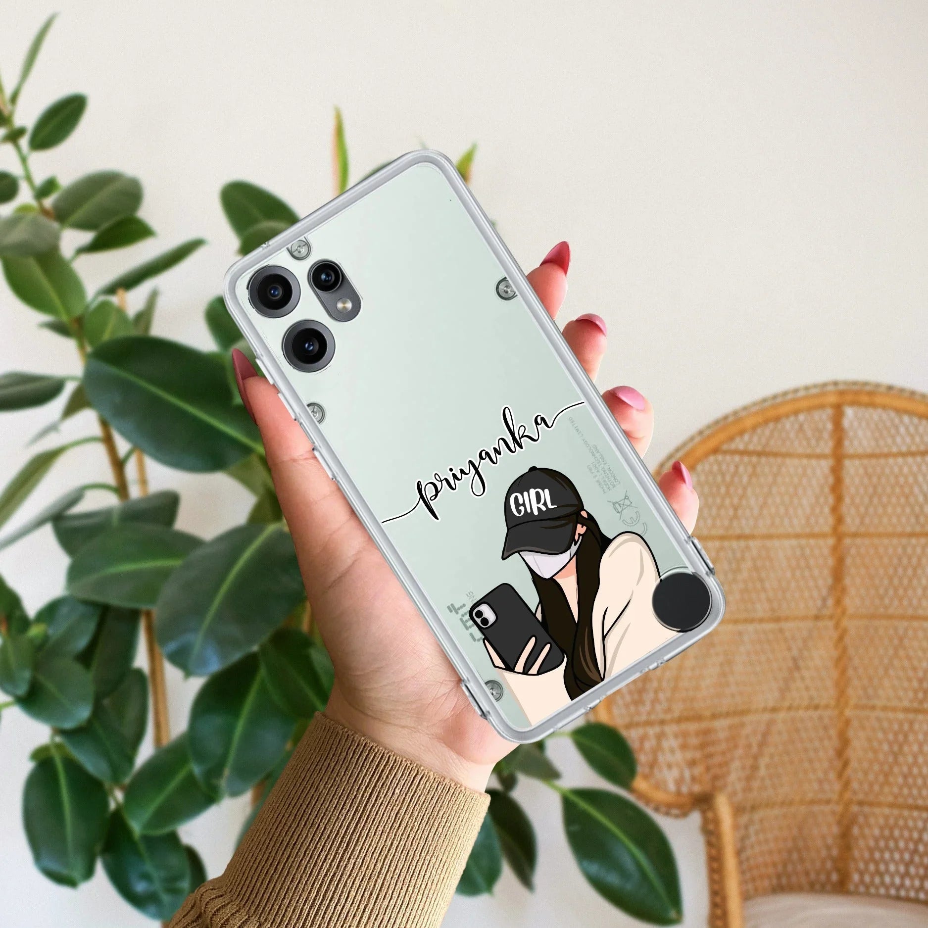 Stylish Girl With Cap Customize Transparent Silicon Case For Nothing - ShopOnCliQ