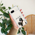 Stylish Girl With Cap Customize Transparent Silicon Case For Google Pixel 8a 5G