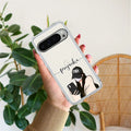 Stylish Girl With Cap Customize Transparent Silicon Case For Google Pixel 9 Pro XL