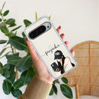 Stylish Girl With Cap Customize Transparent Silicon Case For Google Pixel 10 Pro XL