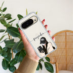 Stylish Girl With Cap Customize Transparent Silicon Case For Google Pixel 10 Pro
