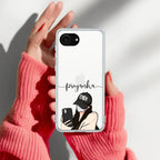 Stylish Girl With Cap Customize Anti Yellow Clear Case For iPhone 17e