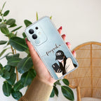 Stylish Girl With Cap Customize Transparent Silicon Case For iQOO Z7 5G
