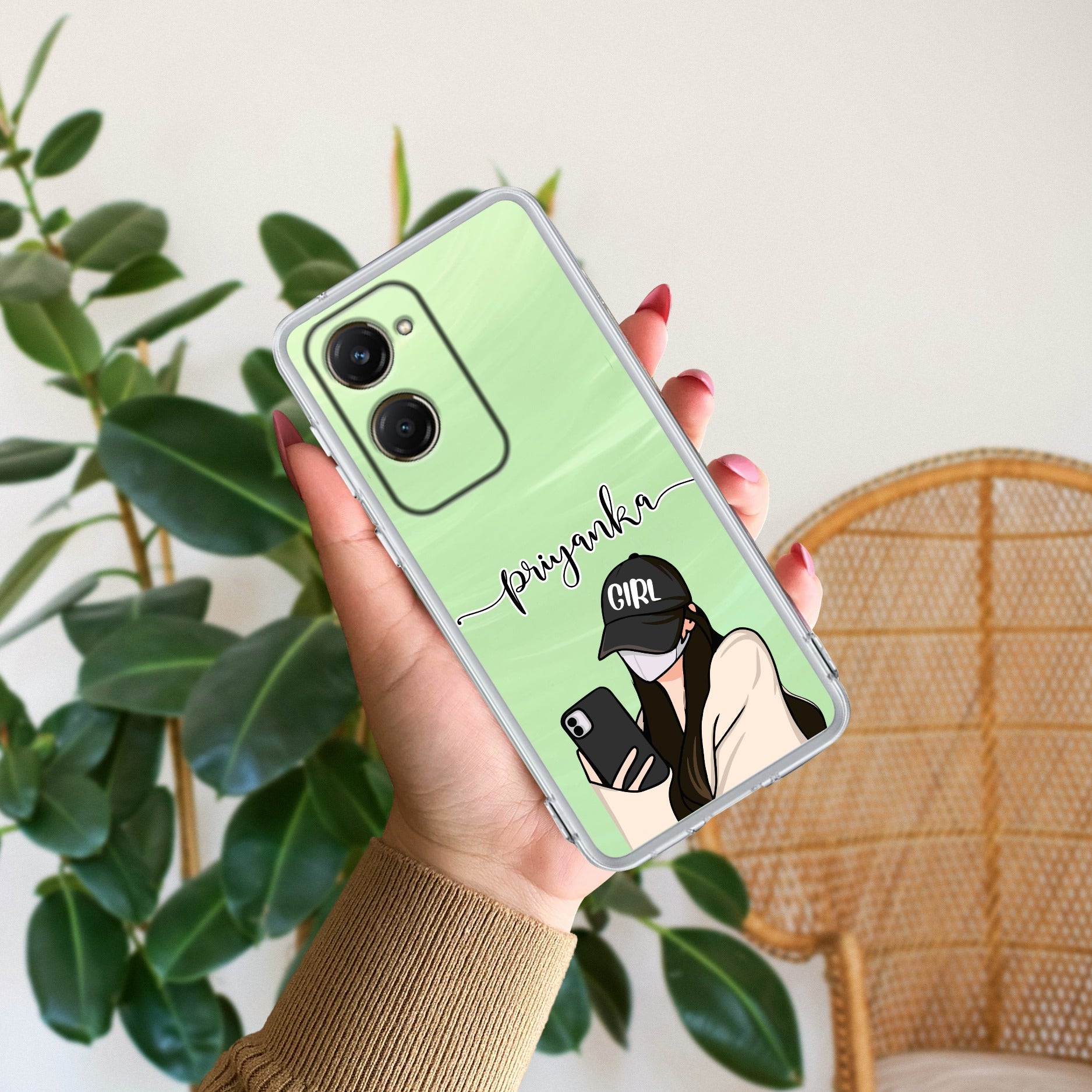 Stylish Girl With Cap Customize Transparent Silicon Case For iQOO Z9 Lite 5G