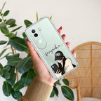 Stylish Girl With Cap Customize Transparent Silicon Case For Vivo V40e 5G