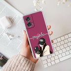 Stylish Girl With Cap Customize Anti Yellow Case For Motorola Edge 50 Fusion 5G