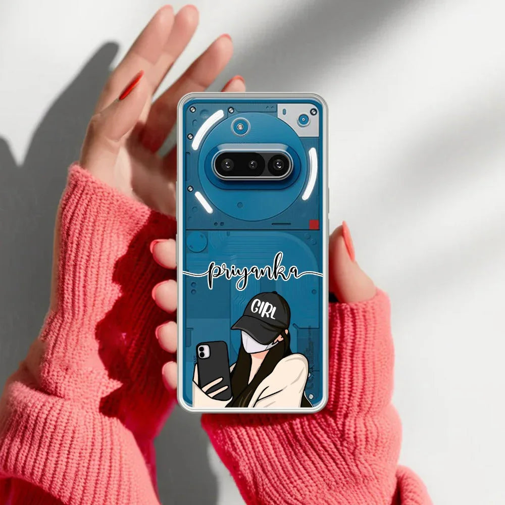 Stylish Girl With Cap Customize Transparent Silicon Case For Nothing - ShopOnCliQ
