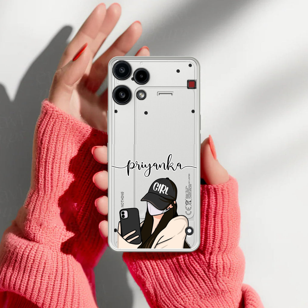 Stylish Girl With Cap Customize Anti Yellow Case For Nothing Phone 3a Lite 5G