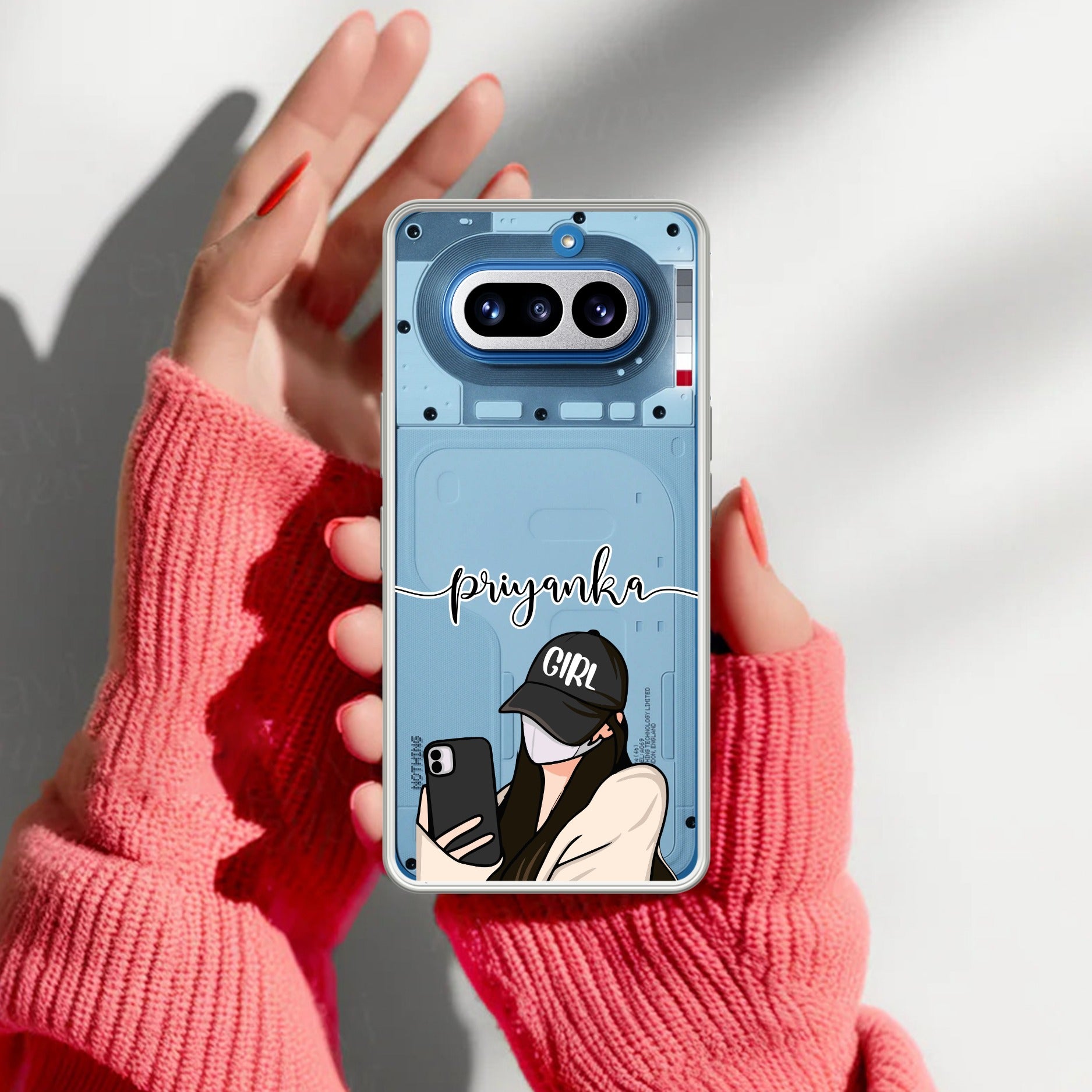 Stylish Girl With Cap Customize Anti Yellow Case For Nothing Phone 4A 5G