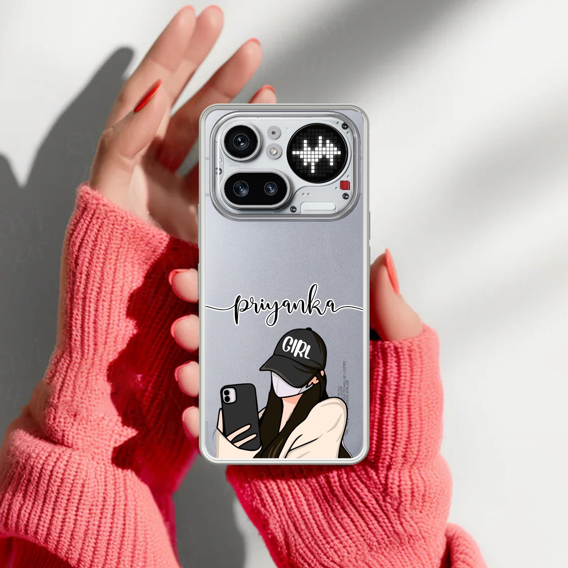 Stylish Girl With Cap Customize Transparent Silicon Case For Nothing Phone 4A Pro 5G