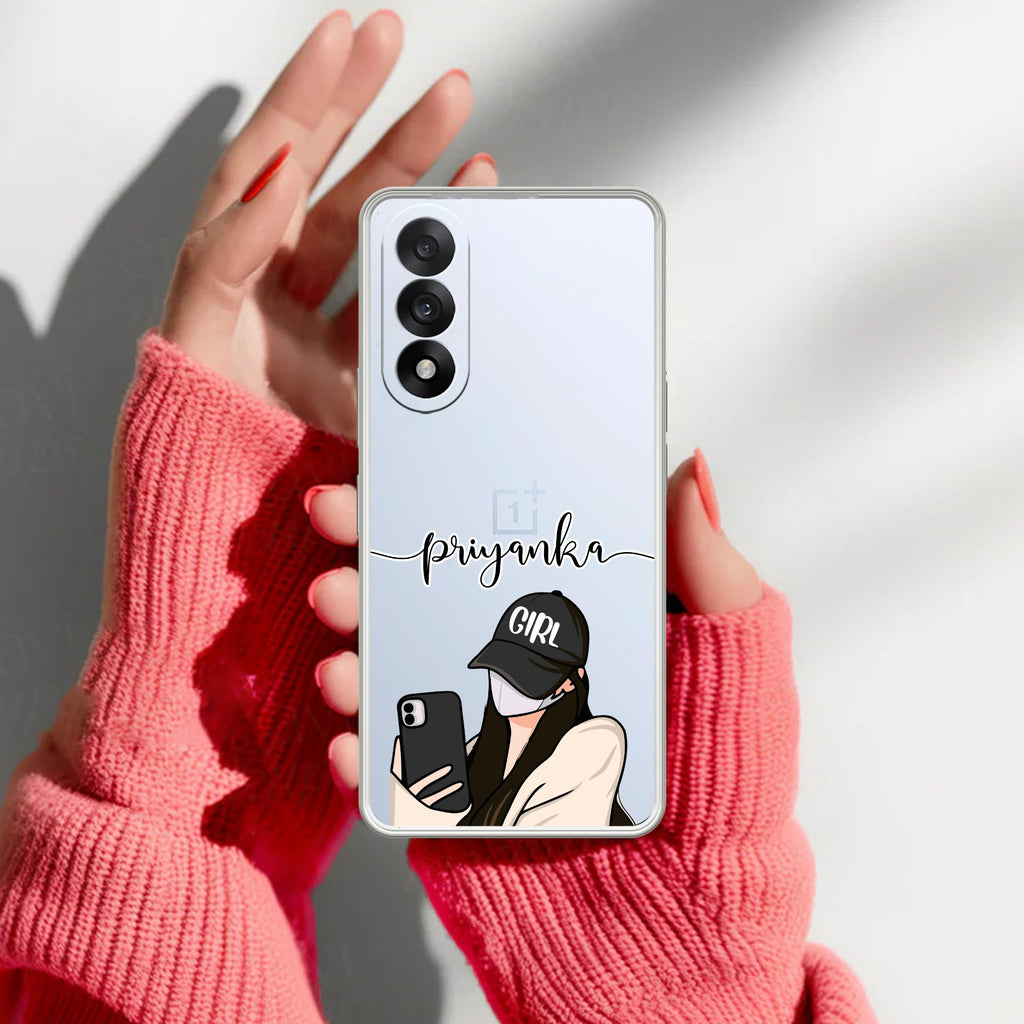Stylish Girl With Cap Customize Anti Yellow Case For OnePlus Nord 5 5G