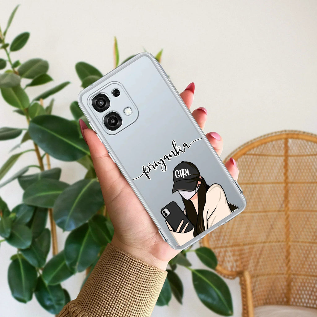 Stylish Girl With Cap Customize Anti Yellow Case For Oppo F31 5G