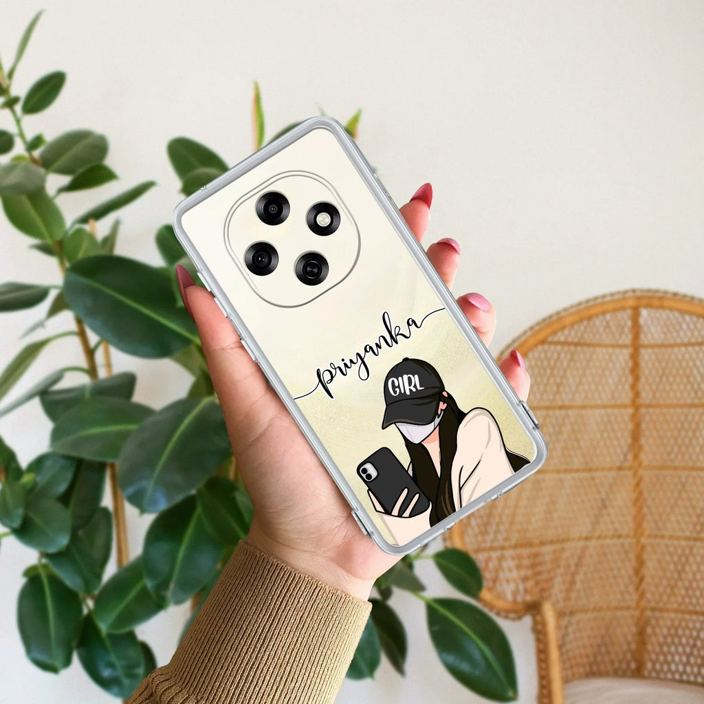 Stylish Girl With Cap Customize Anti Yellow Case For Oppo F31 Pro 5G