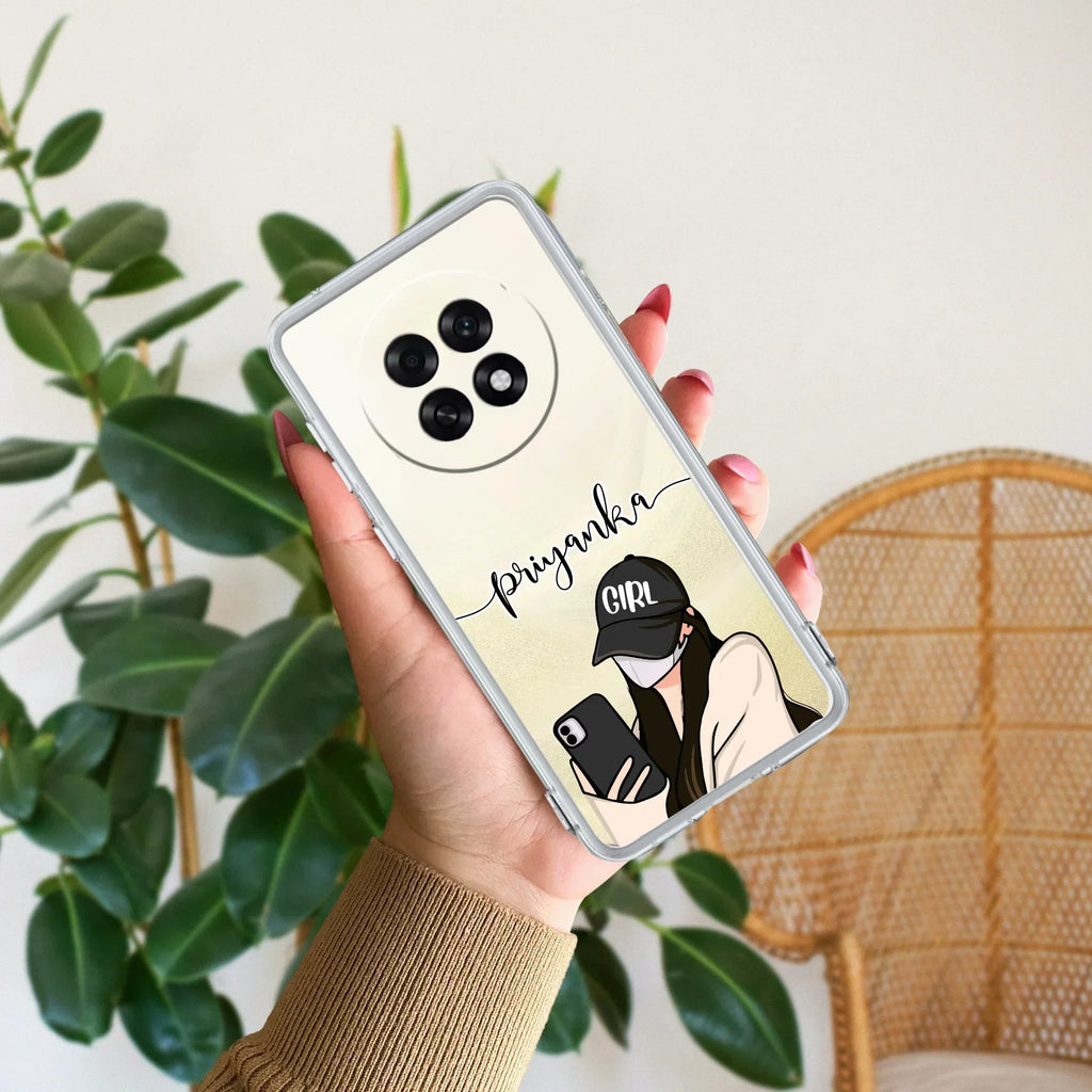 Stylish Girl With Cap Customize Anti Yellow Case For Oppo F31 Pro Plus 5G