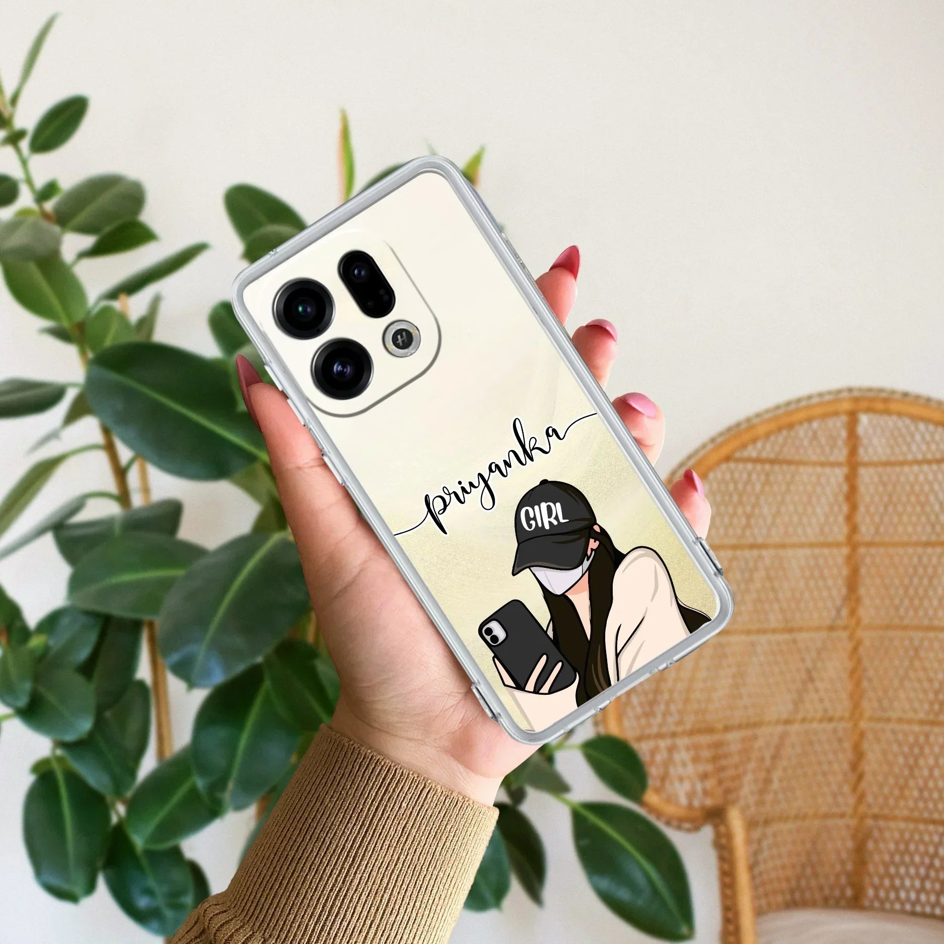 Stylish Girl With Cap Customize Anti Yellow Case For Oppo Find X9 5G