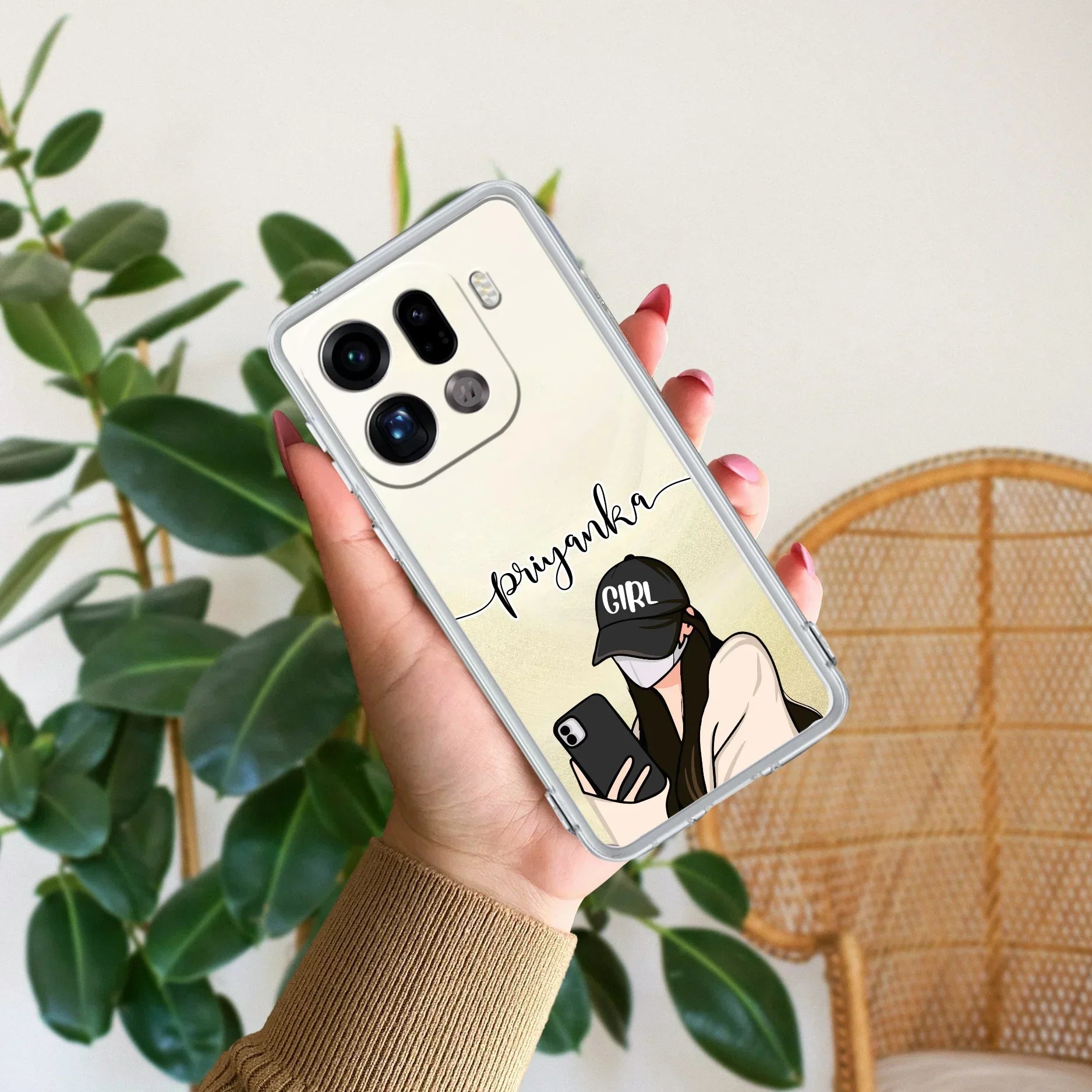 Stylish Girl With Cap Customize Anti Yellow Case For Oppo Find X9 Pro 5G