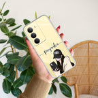 Stylish Girl With Cap Customize Anti Yelllow Case For Realme 14x 5G