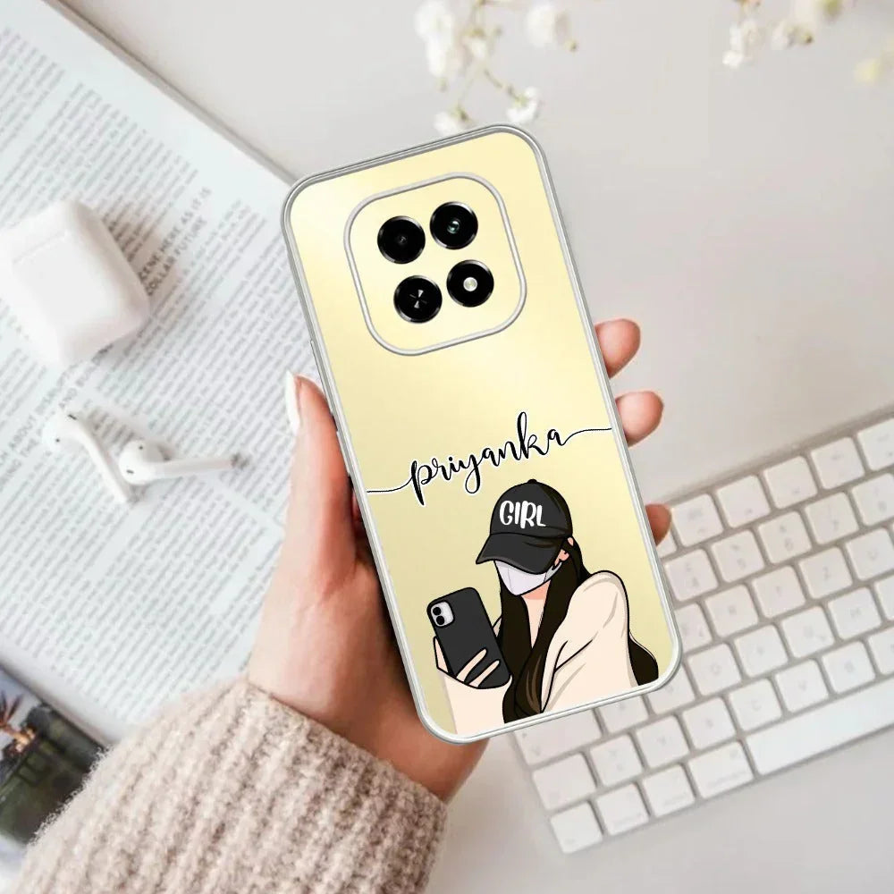 Stylish Girl With Cap Customize Anti Yellow Case For Oppo F29 5G