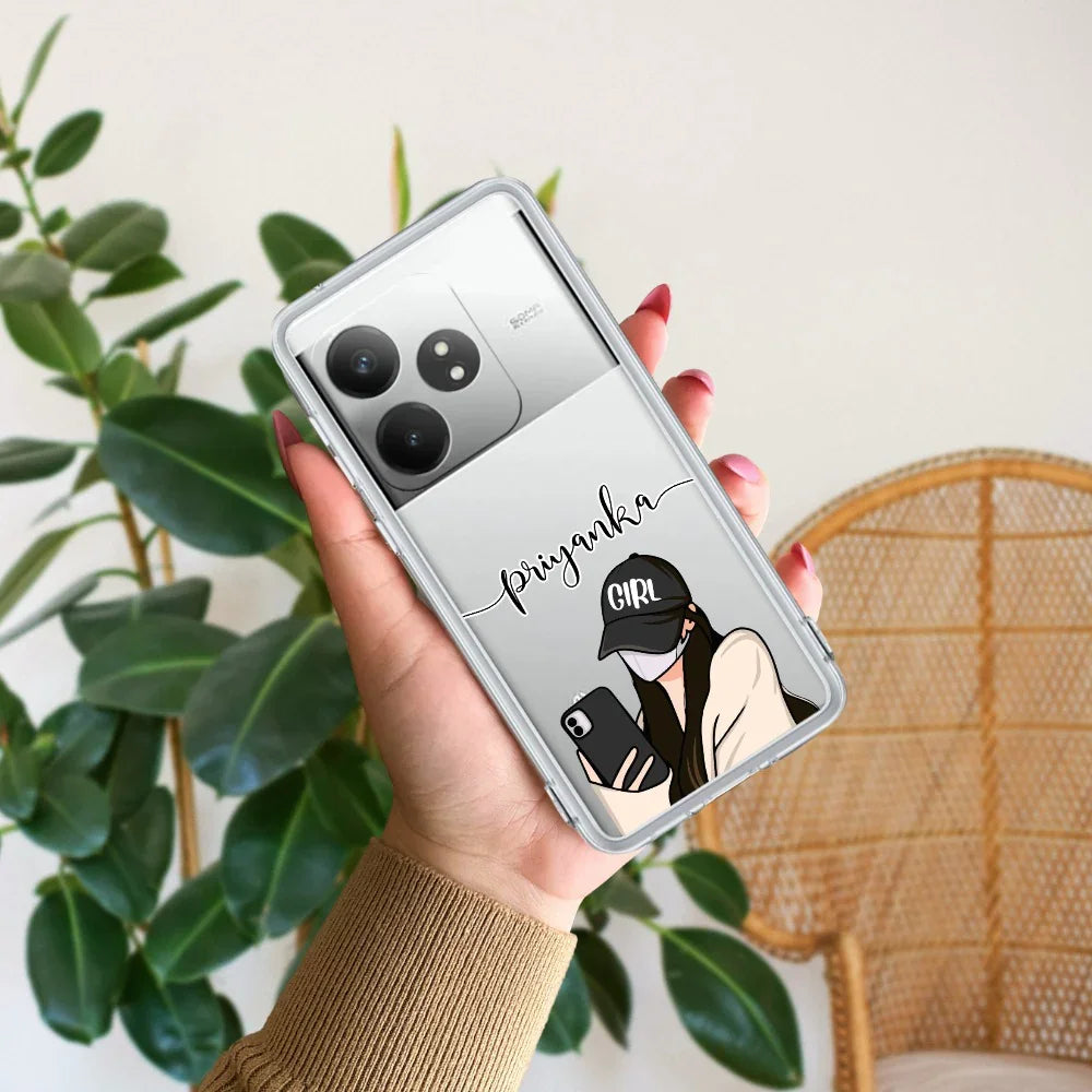 Stylish Girl With Cap Customize Transparent Silicon Case For Realme/Narzo - ShopOnCliQ