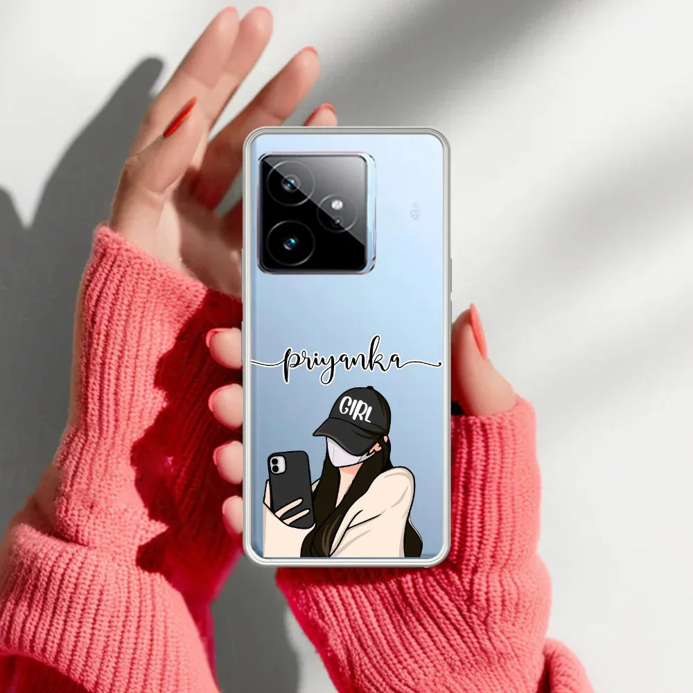 Stylish Girl With Cap Customize Transparent Silicon Case For Realme/Narzo - ShopOnCliQ