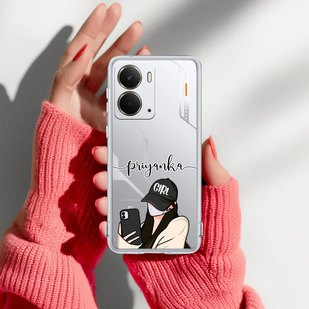Stylish Girl With Cap Customize Anti Yelllow Case For Realme P3 5G